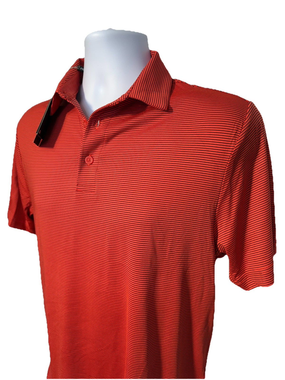 $78 Under Armour Golf Men's T2 Stripe Polo Shirt- Red/Black- Small-New Tag