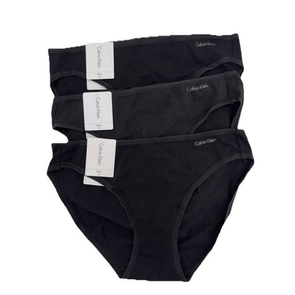 3 Pair Calvin Klein Women’s Bikini Panty QD3644- Black - XSmall