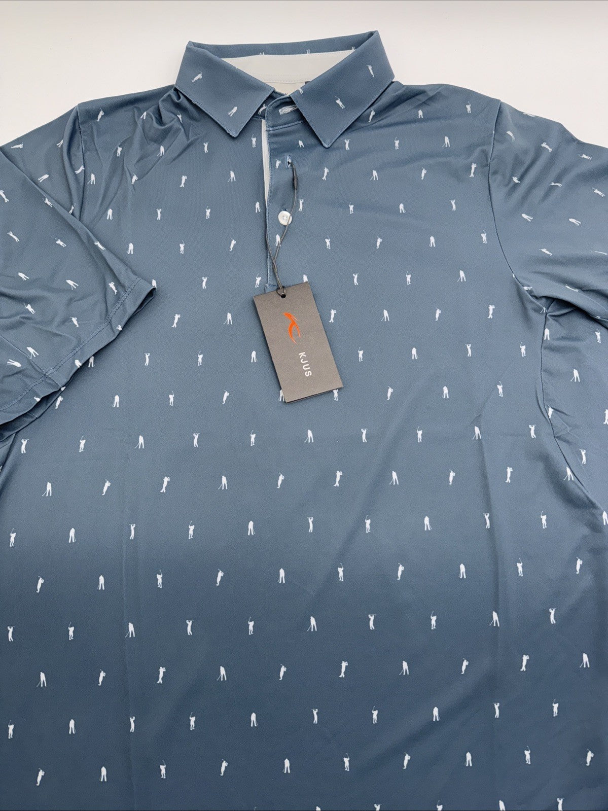 $104 KJUS Men’s Men Golfer Golf Polo Shirt MG60-L11- Steel Blue- Small- New Tag