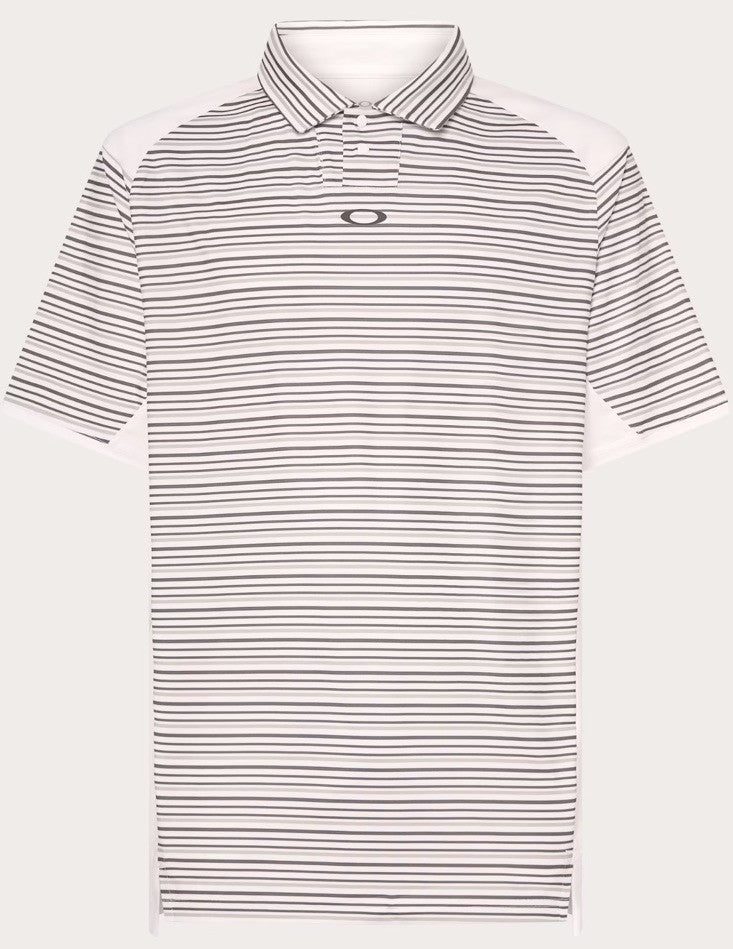 $70 Oakley Men’s C1 Archive Striped Polo Shirt - White Stripes-Size: Medium- New