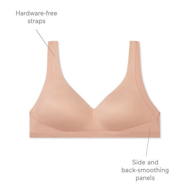 Warners No Side Back Smoothing Wireless Lined T-Shirt Bra-Butterscotch-Medium