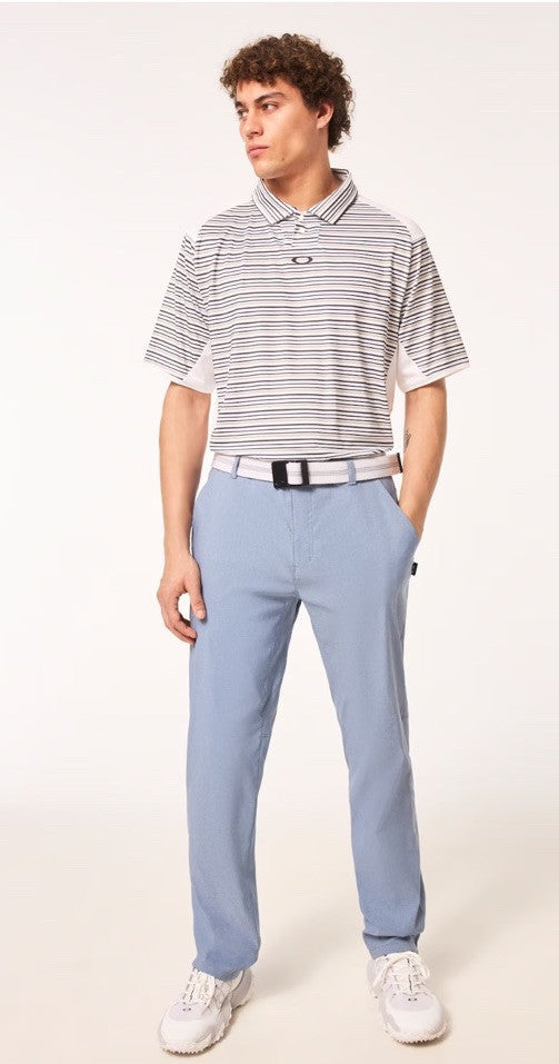 $70 Oakley Men’s C1 Archive Striped Polo Shirt - White Stripes- Size: Small- New