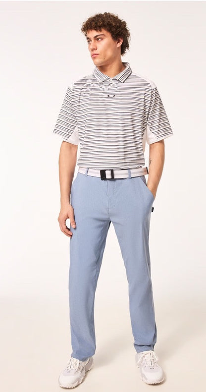 $70 Oakley Men’s C1 Archive Striped Polo Shirt - White Stripes- Size: Small- New