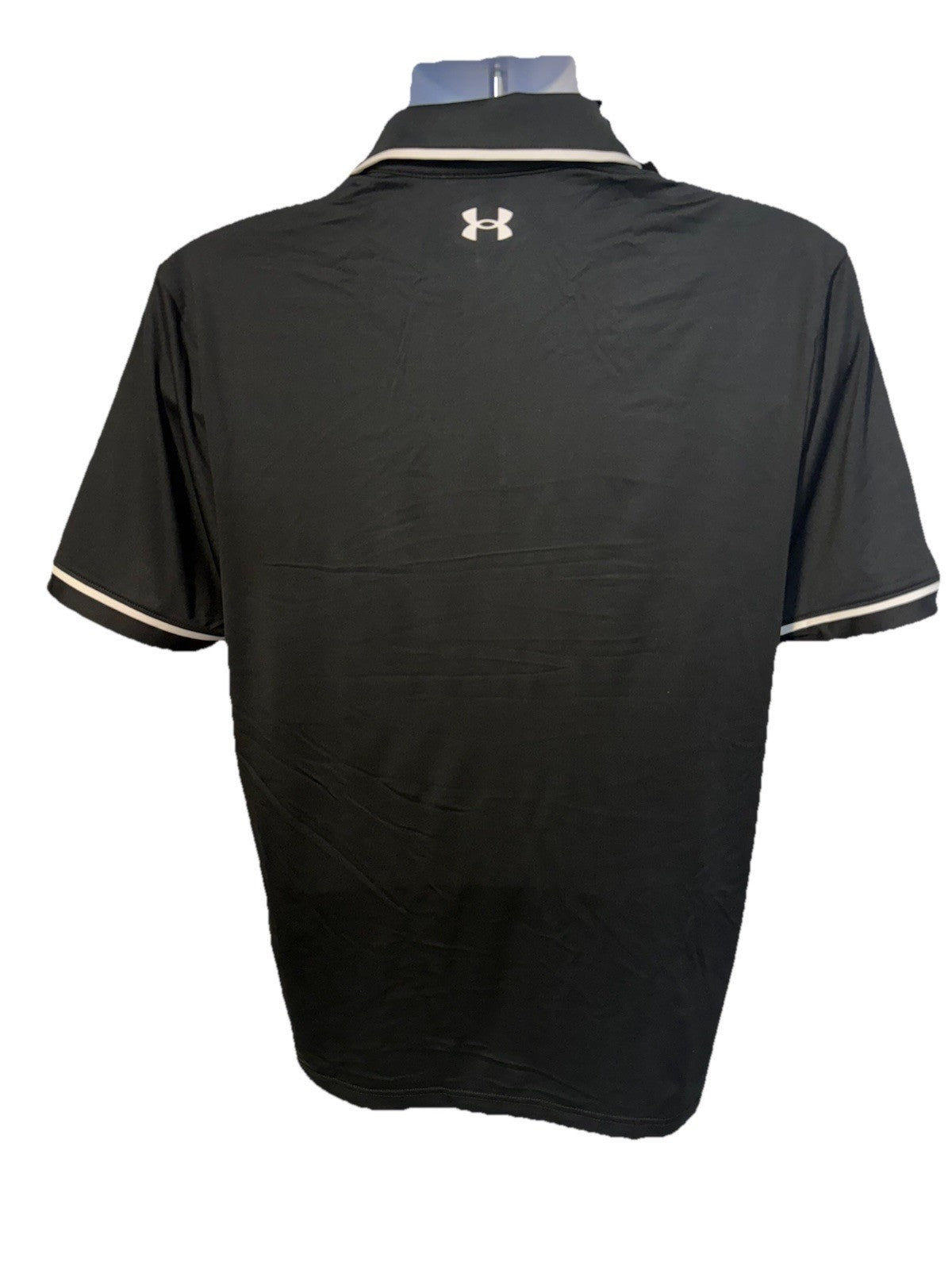 $80 Under Armour Men's F23 Tipped Short Sleeve Polo Shirt-Black/White-Medium-New