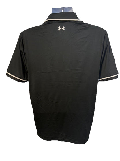 $80 Under Armour Men's F23 Tipped Short Sleeve Polo Shirt-Black/White-Medium-New