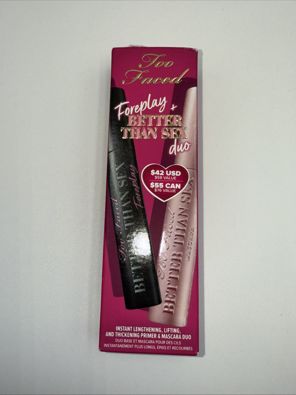 Too Faced Foreplay & Better Than Sex Duo | Long Lasting + Volumizing, 0.27 Fl...