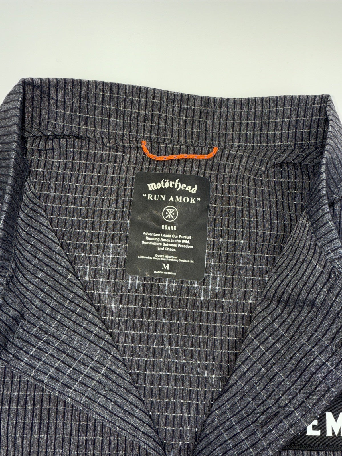 $95 Roark Men’s Run Amok Bless Up Trail Motörhead Stretch Shirt-Grey-Medium-New