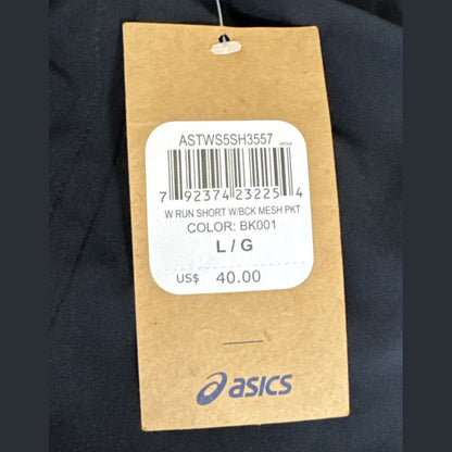 ASICS Women’s 4” Lined Running Short W/Mesh Pocket - Black- Large