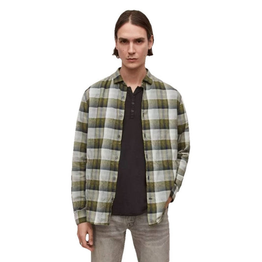 $148 New John Varvatos Men's Long Sleeve Ross Slim Fit  Shirt- Forrest- Small