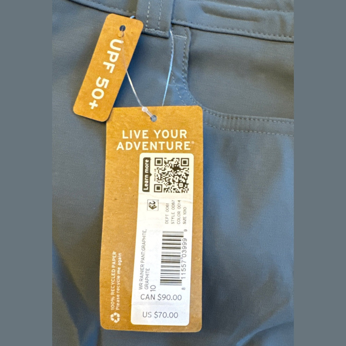 $70 Eddie Bauer Women's Rainier Stretch Hiking Pants- Graphite - Size: 10- New