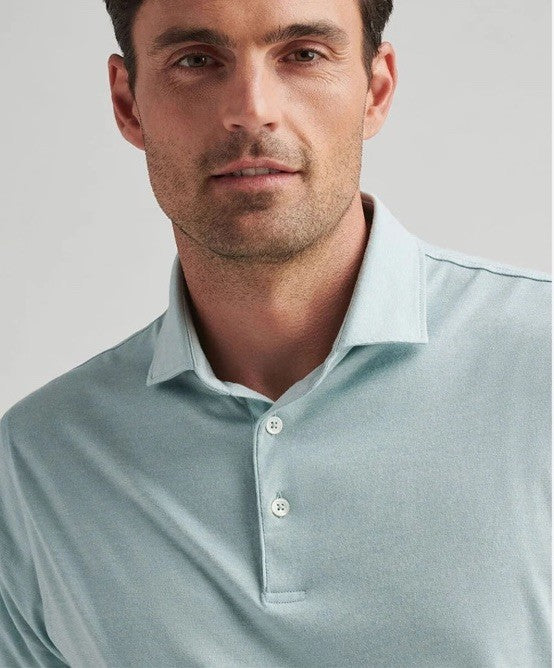 $160 Peter Millar Men’s Crown Crafted Excursionist Flex Polo Shirt-Blue-XLarge