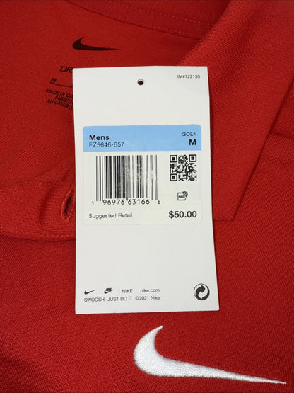 $50 Nike Men's Dri-FIT Golf Polo Shirt - Red - Medium- New Tags