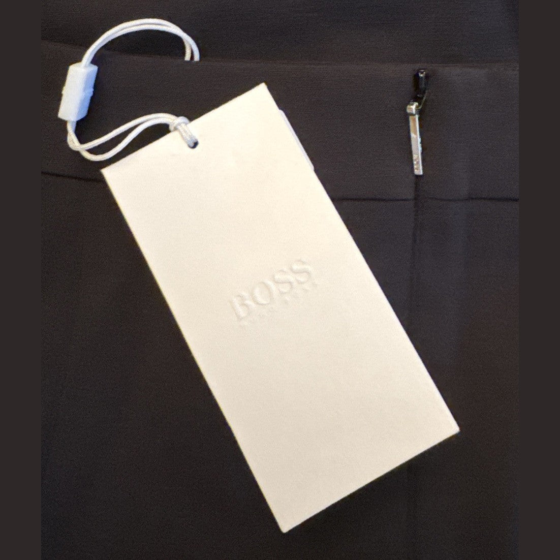 $248 Hugo Boss Women's Slim Fit Pencil Skirt In Virgin Wool- Black- Size 6