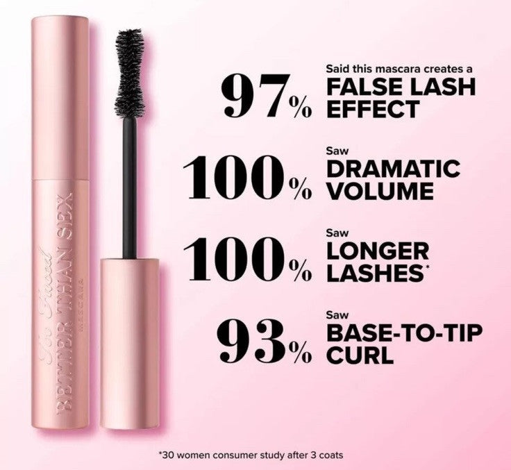 Too Faced Foreplay & Better Than Sex Duo | Long Lasting + Volumizing, 0.27 Fl...