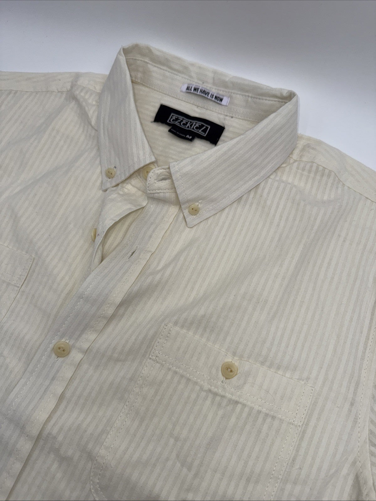 $62 EZEKIEL Men's Hammer S/S Button-Up Shirt- Bone - Medium- New Tag