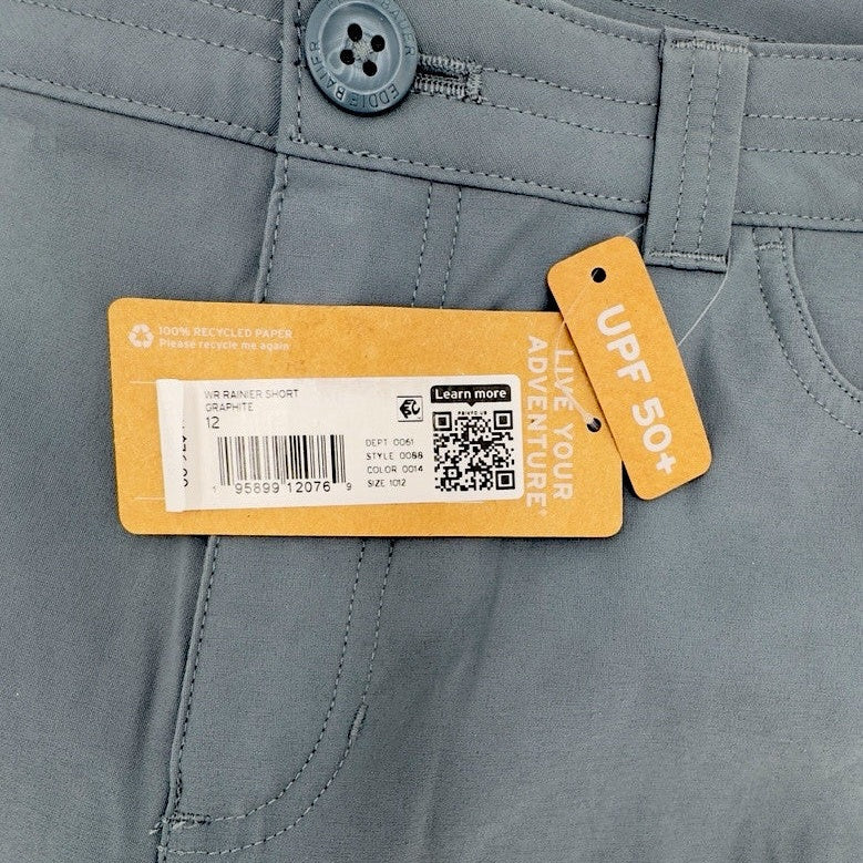 $60 Eddie Bauer Women’s Rainier Waterproof Active Shorts -Graphite- Size: 12