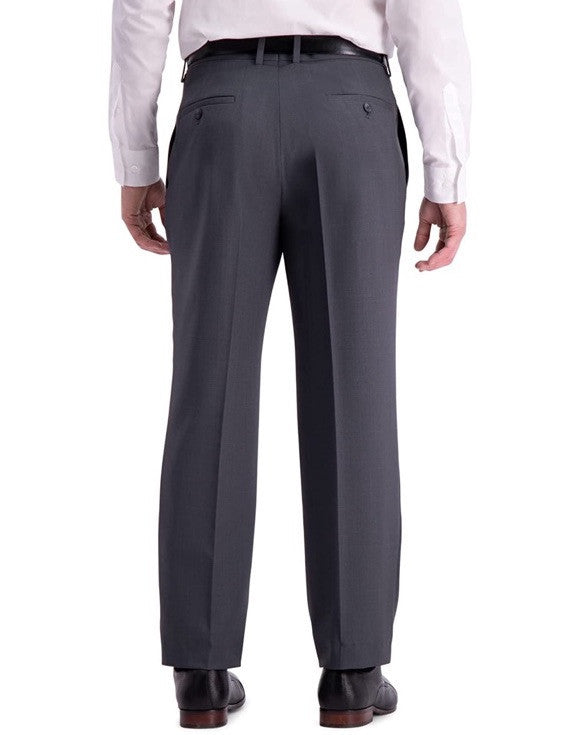 Haggar Men’s Travel Flex Flat-Front Suit Pant-Dark Grey Heather- 34W 29L