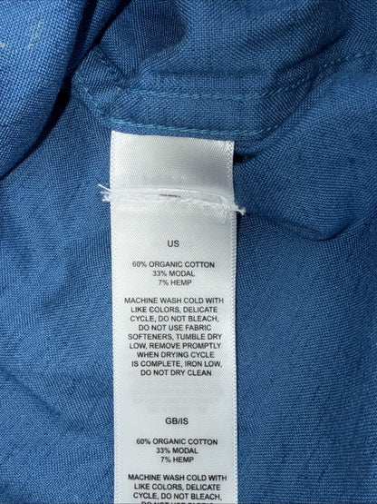Sherpa Men’s  Tharu Short Sleeve Button Shirt- Lapis Endless Knot Blue- Small
