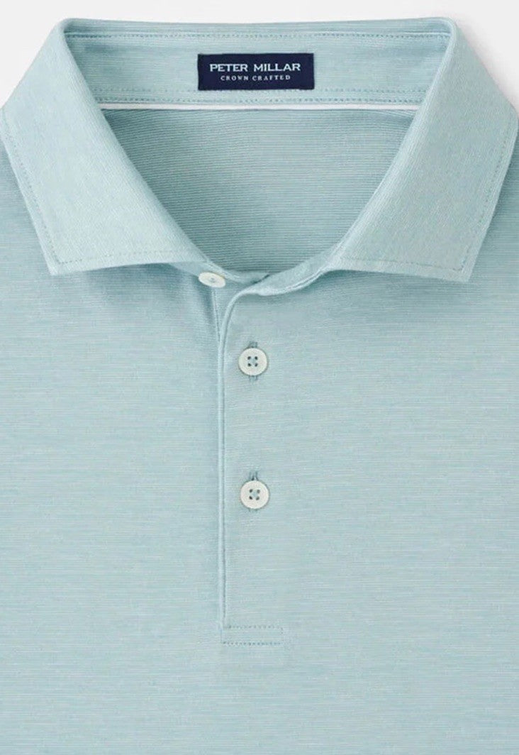 $160 Peter Millar Men’s Crown Crafted Excursionist Flex Polo Shirt-Blue-Large