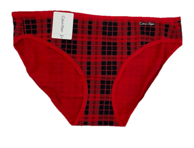 3 Pair Calvin Klein Women’s Bikini Panty QD3644-1 Red/1 Black/1 Blush- Medium