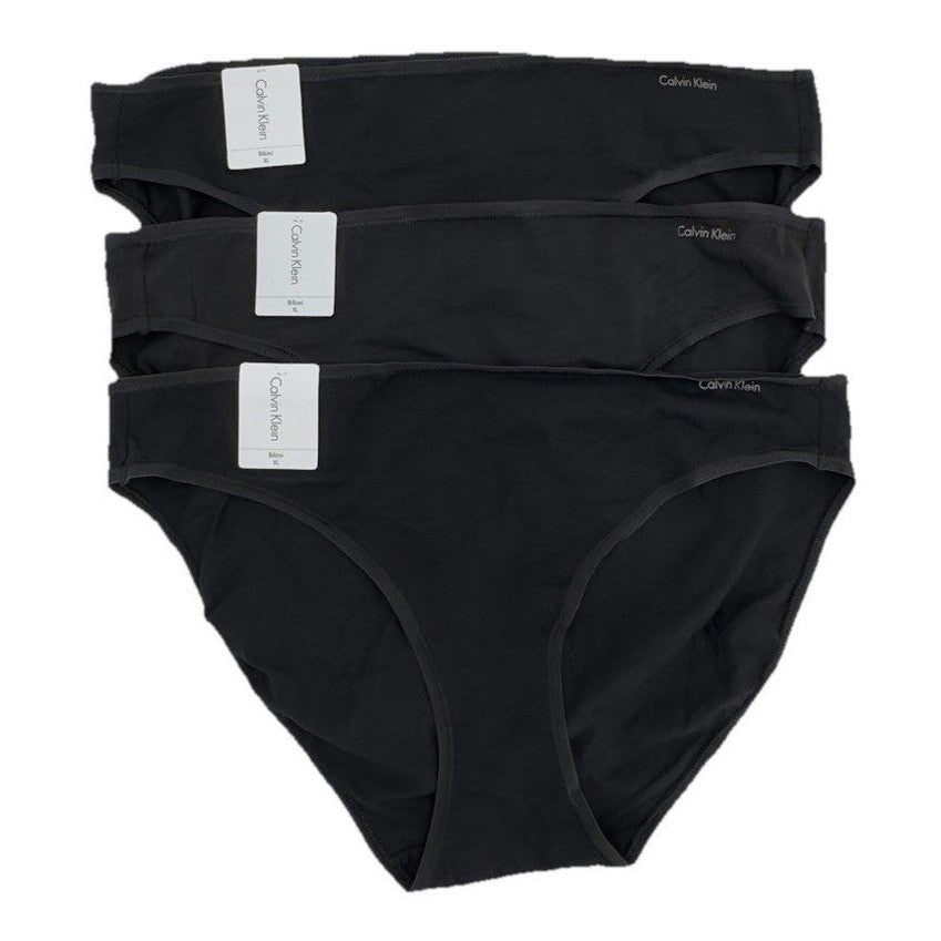 3 Pair Calvin Klein Women’s Bikini Panty QD3644- Black - XLarge