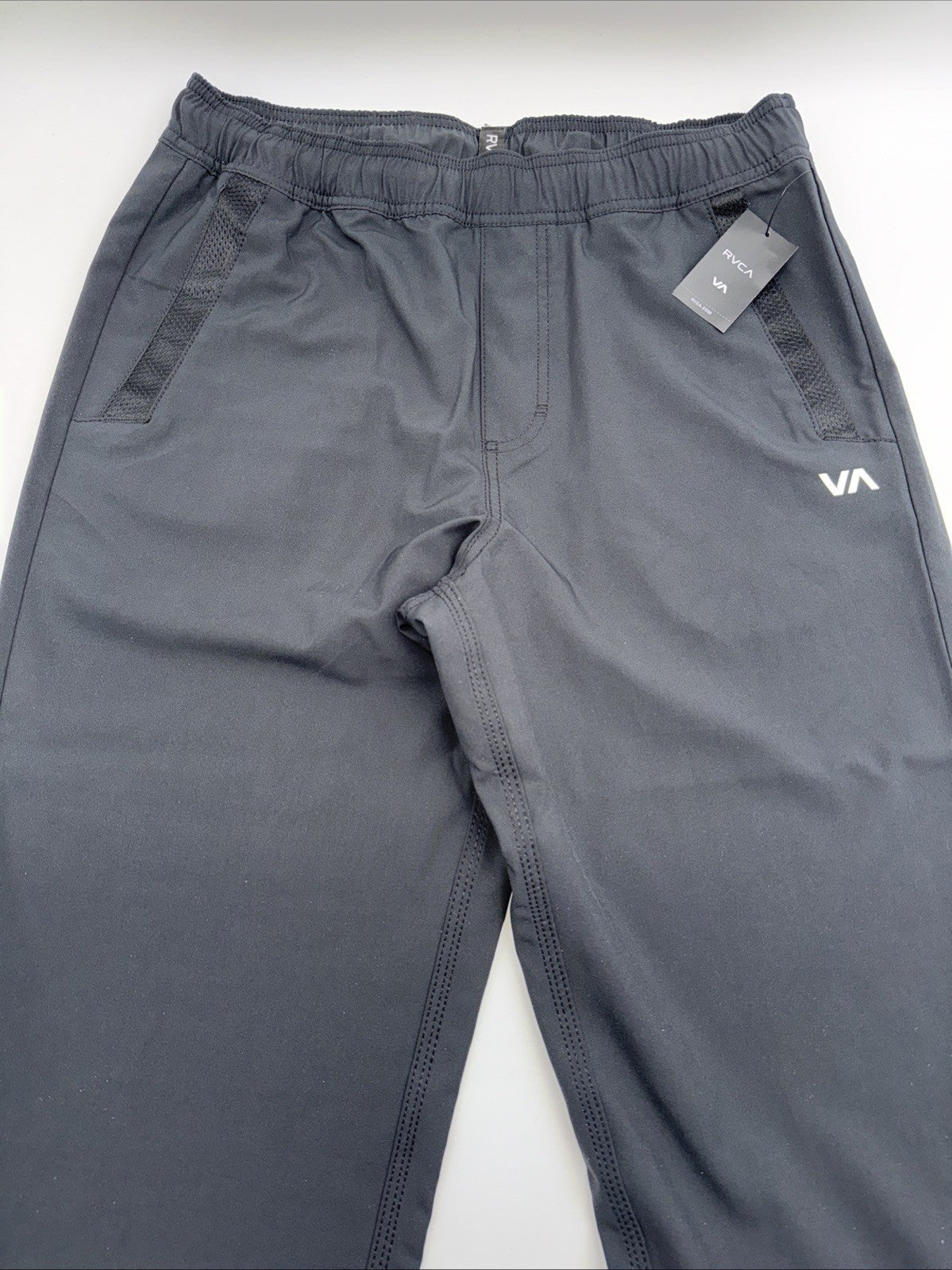 $80 RVCA Men’s Kevin EW Pants Jogger- Elastic Waist Stretch- Black - Medium -NEW