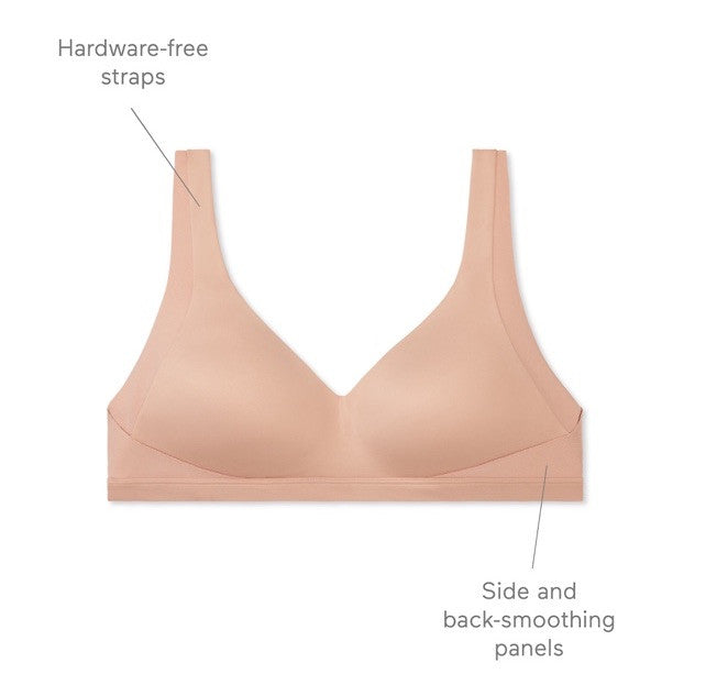 Warners No Side Back Smoothing Wireless Lined T-Shirt Bra RA2231A-Almond-Medium