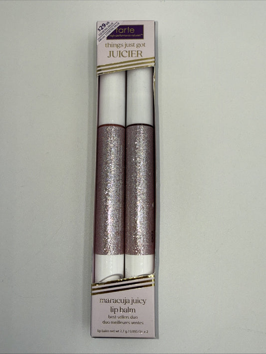Tarte Maracuja Set Juicy Lip Balm ROSE + PASSION FRUIT 2.7 g Each Full Size. New