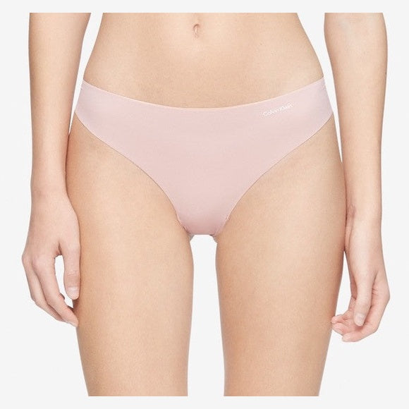 3 Pack Calvin Klein  Thong Panty- 1 Flirty/2 Invisible- Pink/Blush- Small