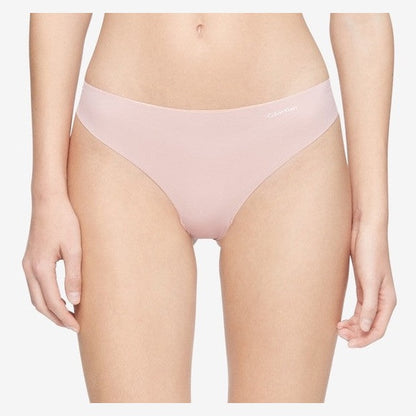 3 Pack Calvin Klein  Thong Panty- 1 Flirty/2 Invisible- Pink/Blush- Small