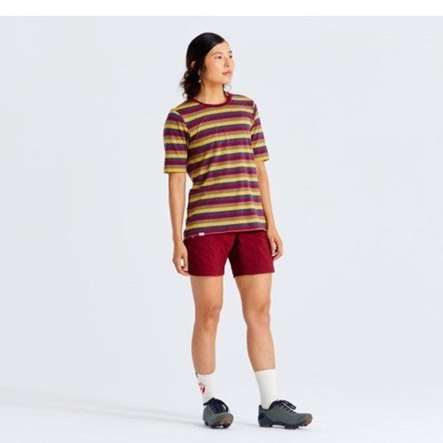 $60 Fjallraven Women’s Flag Stripe Cotton T-shirt - Logo Multi Stripes- Medium