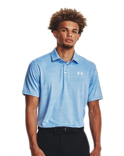 $70 Under Armour Golf Men's Playoff 3.0 Balloons Polo Shirt-Blue -Small- New