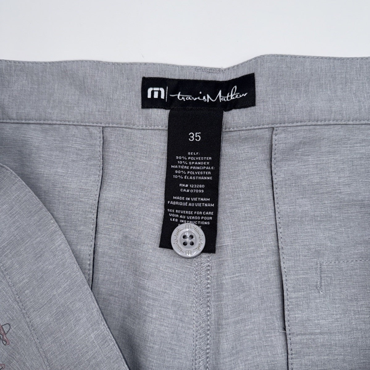 $89 Travis Mathew Men’s Straight Shot 9” Shorts - Heather Sleet- 35W - NWT