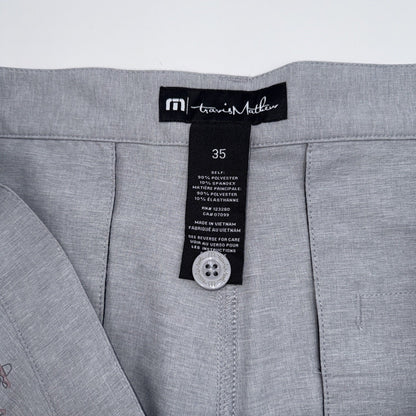 $89 Travis Mathew Men’s Straight Shot 9” Shorts - Heather Sleet- 35W - NWT