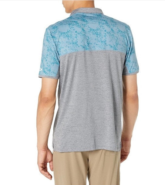 $65 Oakley Men’s Sand Block Polo Shirt - Aurora Blue/Grey- Size: Medium - New