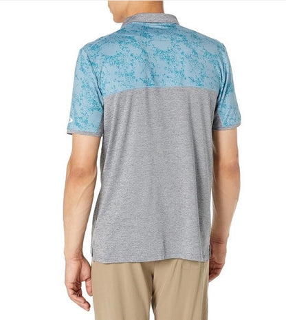 $65 Oakley Men’s Sand Block Polo Shirt - Aurora Blue/Grey- Size: Medium - New