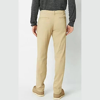 Mutual Weave Men’s - Slim Fit  Flat Front Pant - Classic Tan- 32W 30L