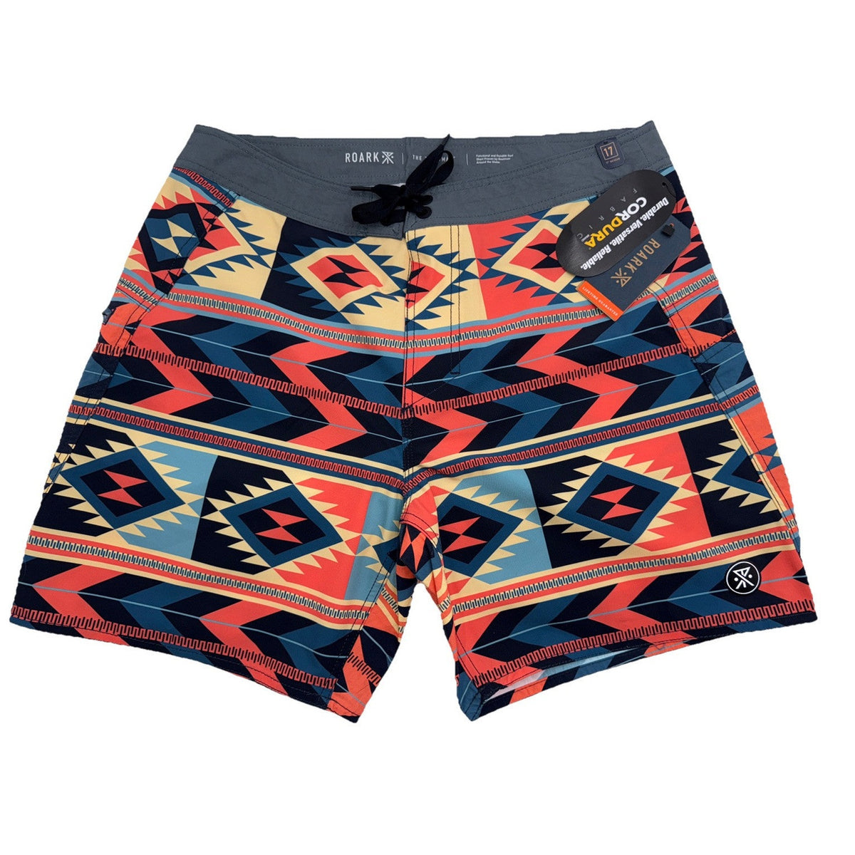 $85 Roark Men’s Boatman Boardshorts 17" Shorts- Fire Multi- Size: 36W-NEW