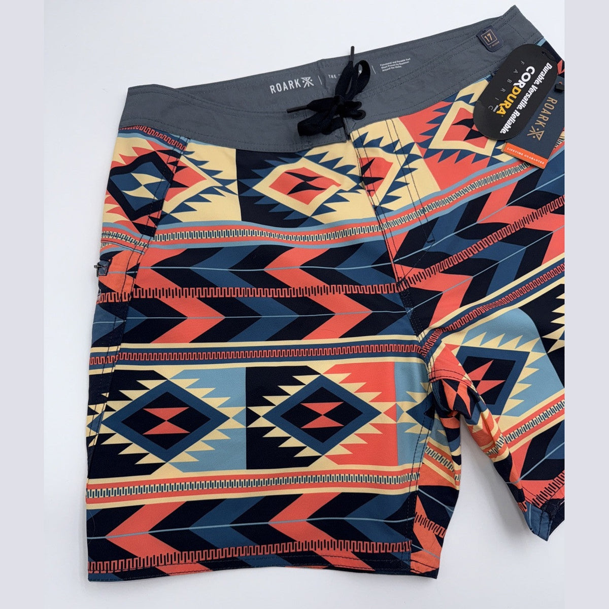 $85 Roark Men’s Boatman Boardshorts 17" Shorts- Fire Multi- Size: 36W-NEW