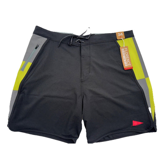 $75 Florence Marine X Burgee Waypoint Boardshort 7.5"- Black -Size: 34”- NEW Tag