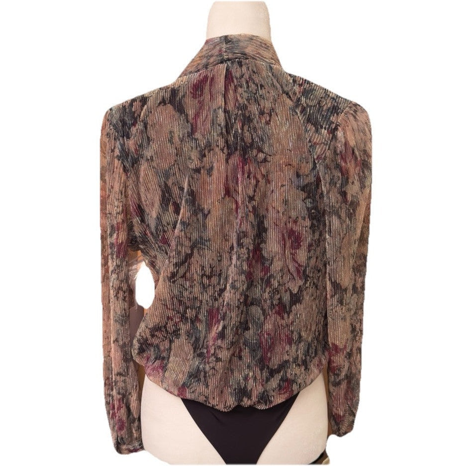 LC Lauren Conrad Women’s Wrap Front Bodysuit - Multi Charla Garden- Medium