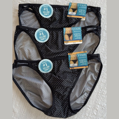$40 Vanity Fair Bikini Panty (Pack Of 3) -   Colors As Shown-18108- 7/Large- New