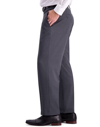 Haggar Men’s Travel Flex Flat-Front Suit Pant-Dark Grey Heather- 34W 29L