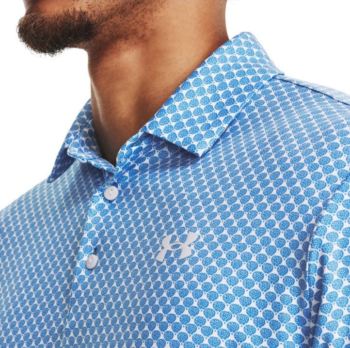$70 Under Armour Golf Men's Playoff 3.0 Balloons Polo Shirt-Blue -Small- New
