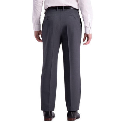 Haggar Men’s Travel Flex Flat-Front Suit Pant-Dark Grey Heather- 34W 29L
