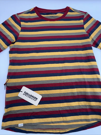 $60 Fjallraven Women’s Flag Stripe Cotton T-shirt - Logo Multi Stripes- Medium