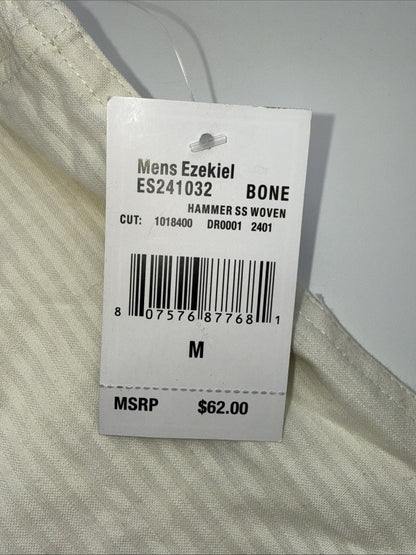 $62 EZEKIEL Men's Hammer S/S Button-Up Shirt- Bone - Medium- New Tag