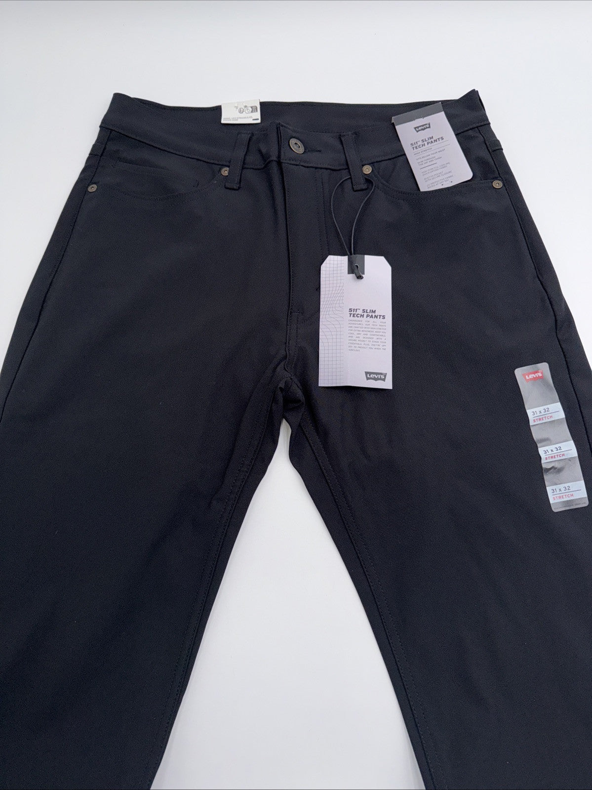 $70 Levi's Men's 511 Slim Tech Pants Stretch A92130010- Black- 31W 32L - New Tag