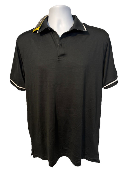 $80 Under Armour Men's F23 Tipped Short Sleeve Polo Shirt-Black/White-Medium-New