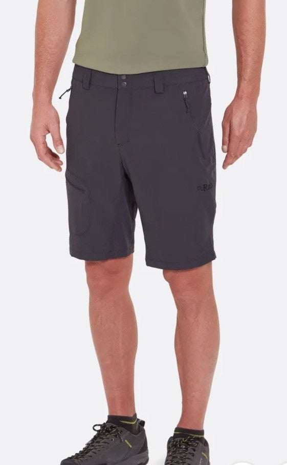 $80 Rab Men's Incline Stretch Fabric Lightweight Shorts- Dark Gray- Small (30”)